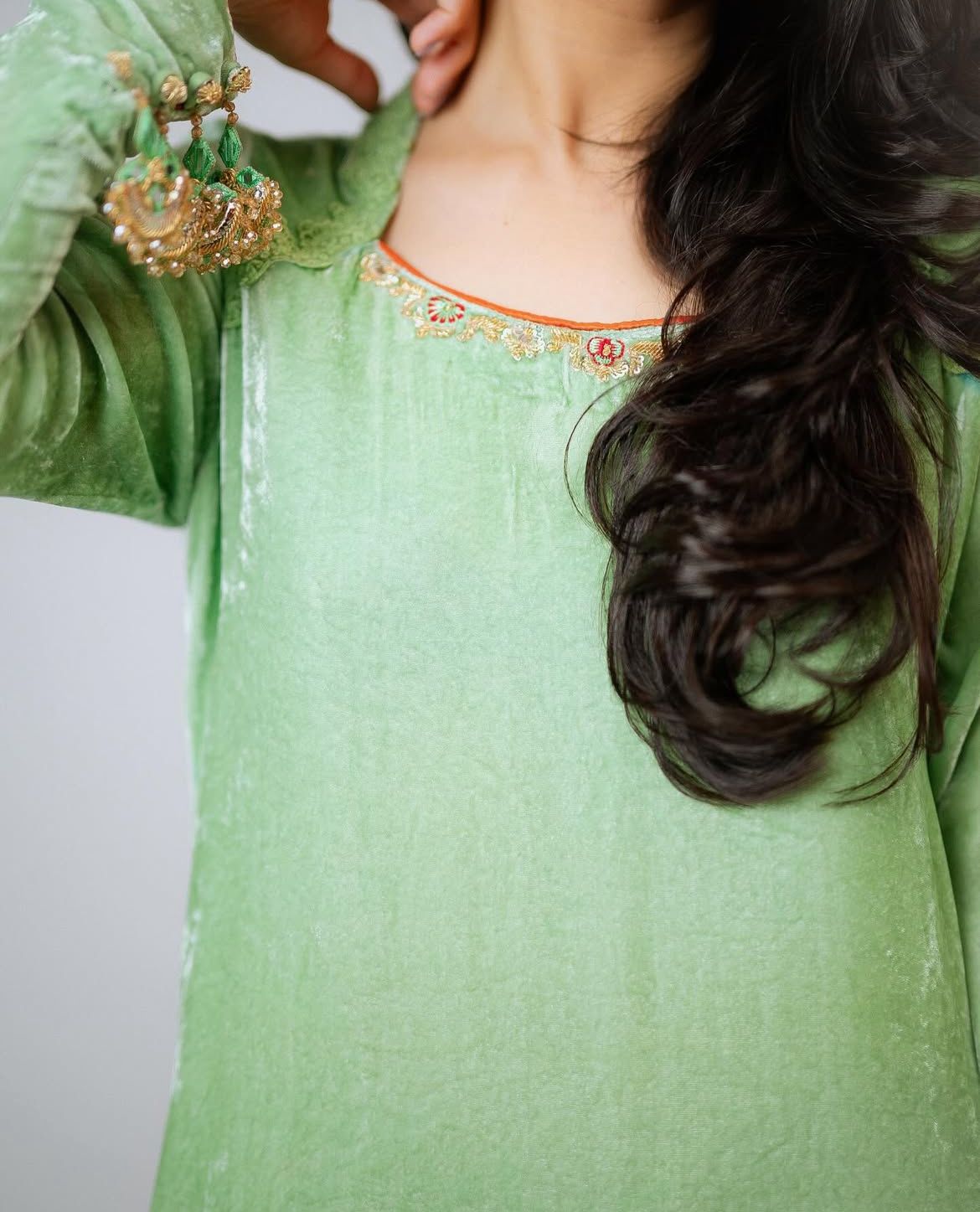 Bunny - Sage Green with Burnt Orange