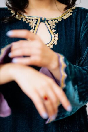 Starr - Petrol Blue with Lavenderv