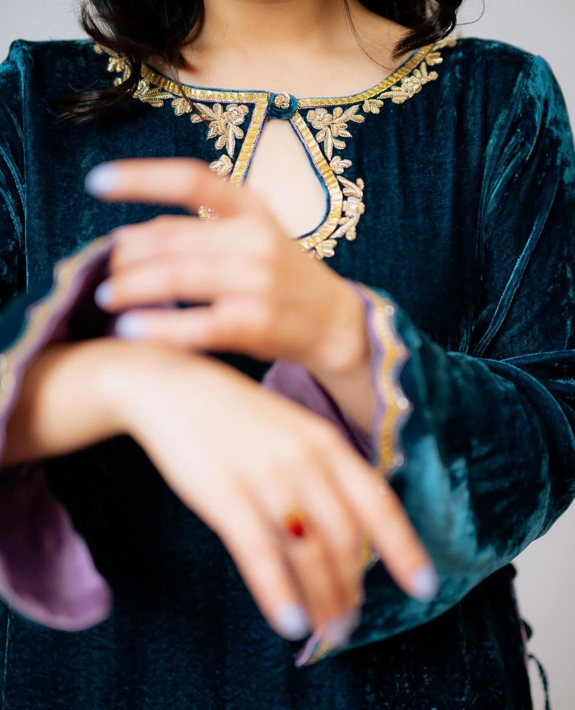 Starr - Petrol Blue with Lavenderv